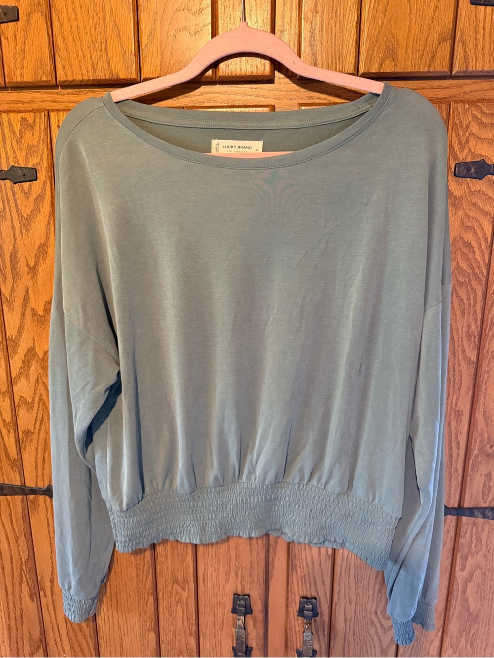 Lucky Brand Sage Green Long Sleeve Blouse